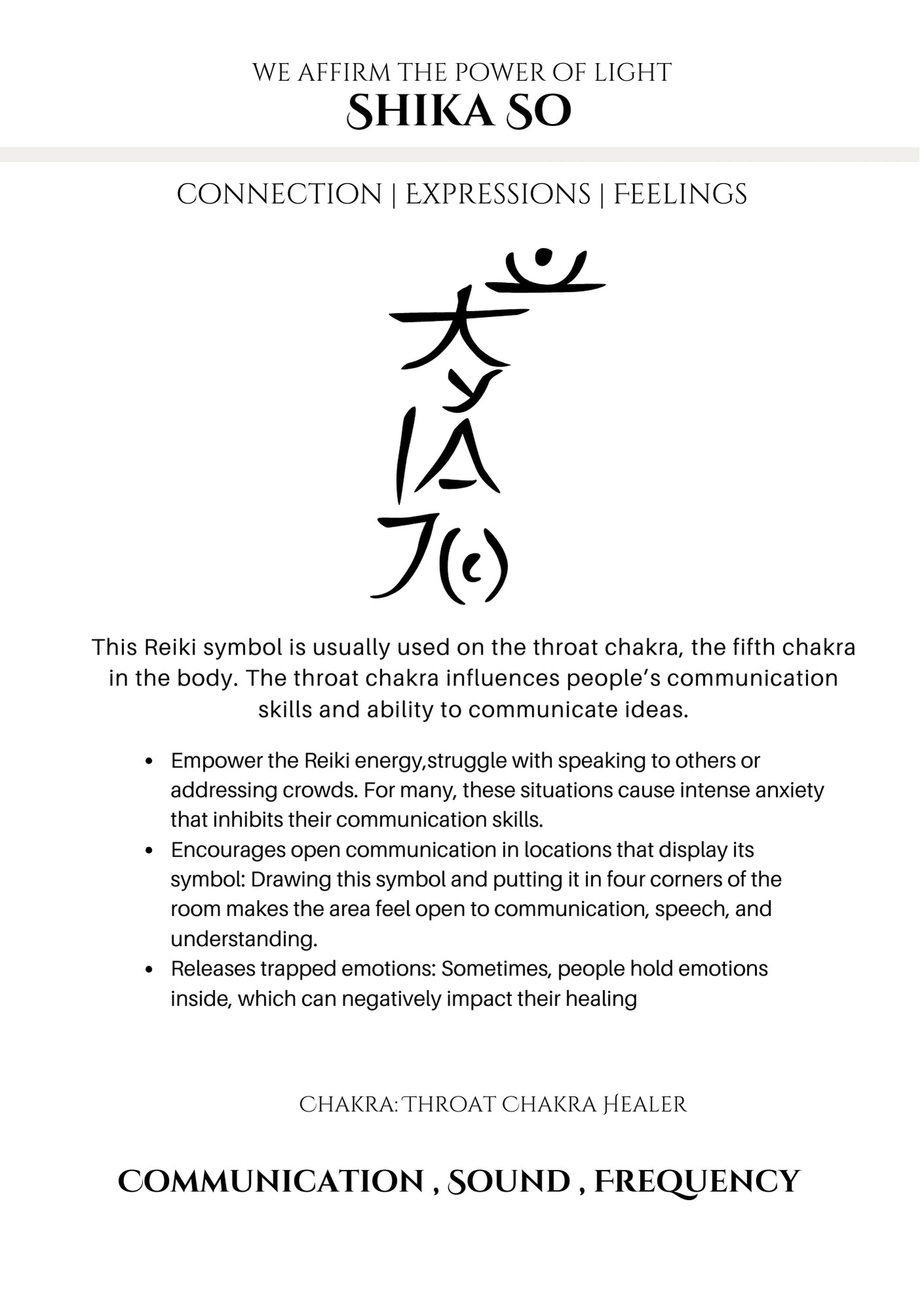 Printable Reiki Symbols โ Cho Ku Rei, Sei Hei Ki, Hon Sha Ze Sho Nen, Dai Ko Myo, and more. Digital download for Reiki energy healing."