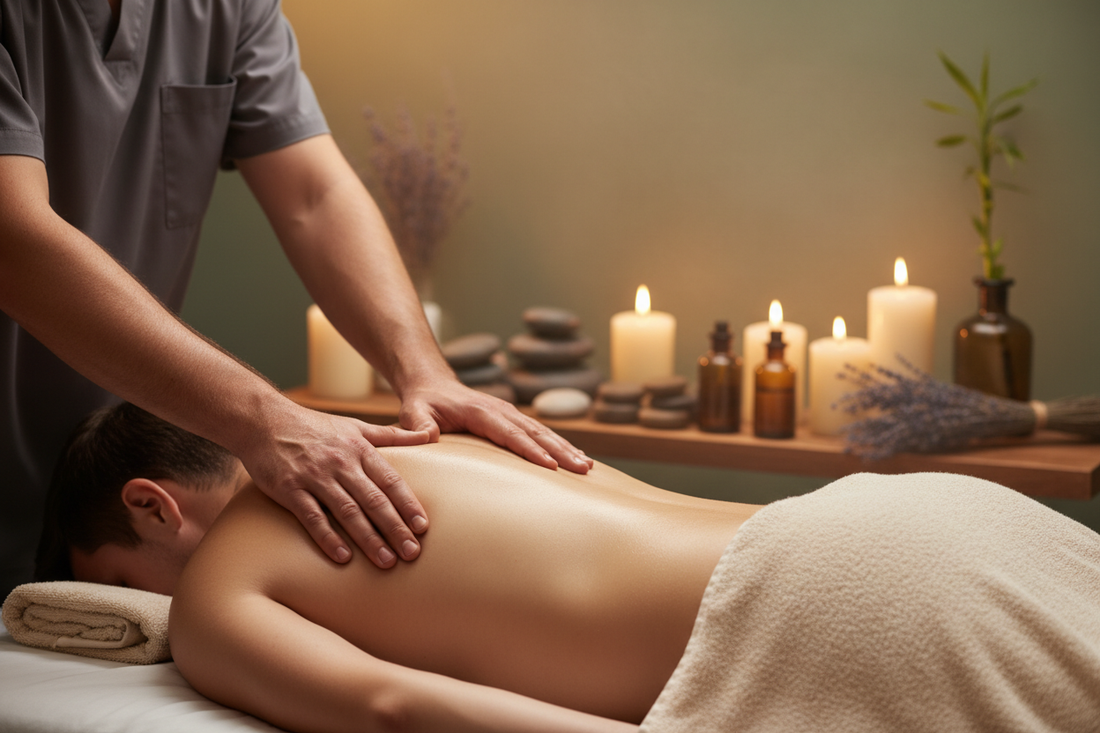 “Holistic massage session at Hope Holistics, showing gentle, relaxing touch and aromatherapy for body, mind, and spirit wellness.”
